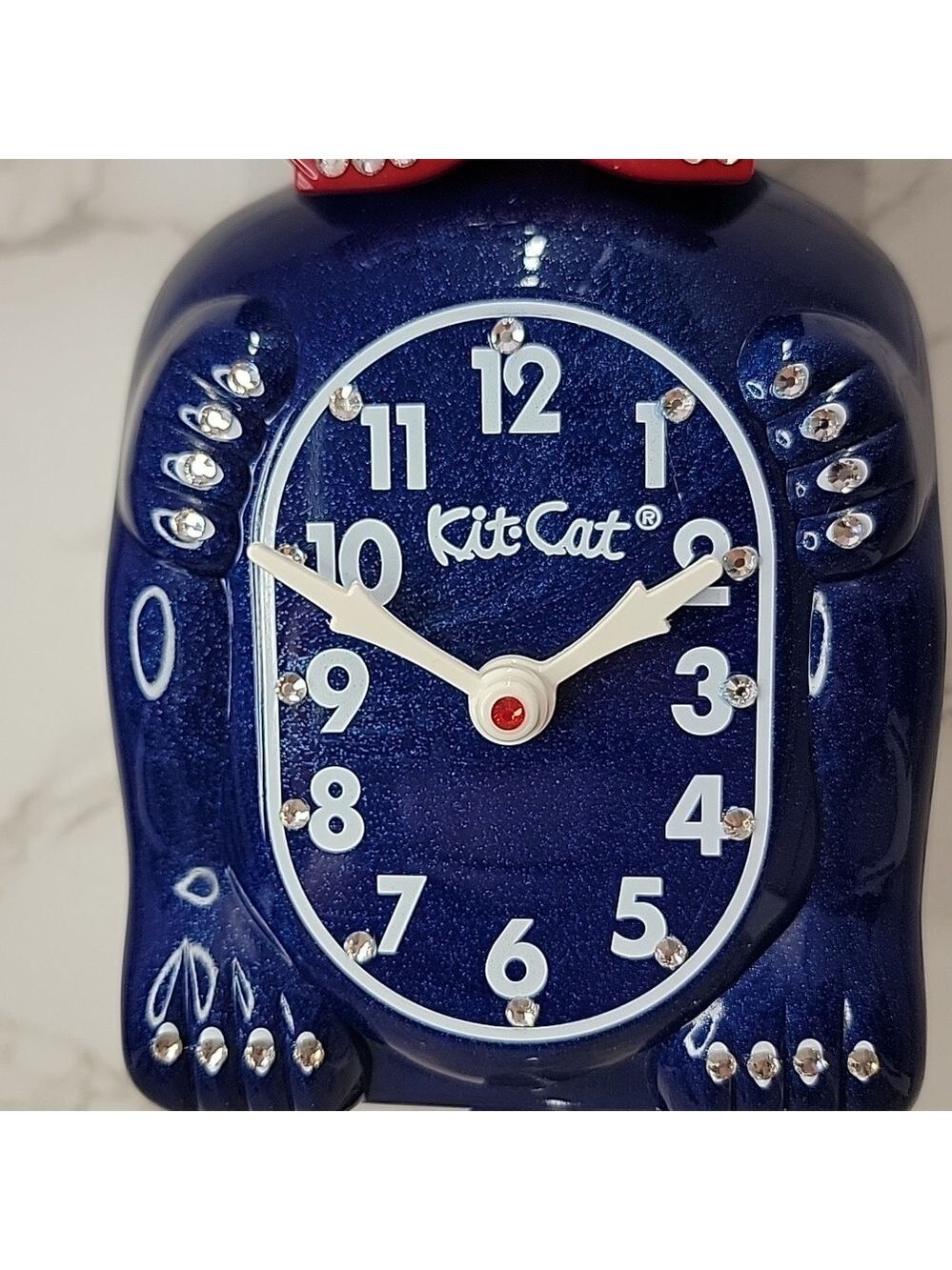 Rare Jeweled Red, White & Galaxy Blue Kit-Cat Klock LIMITED EDITION - Picture 5 of 16